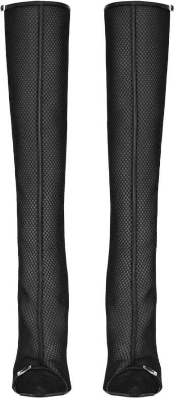 Saint Laurent Zwarte Leren Enkellaarzen Black Dames