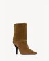 Saint Laurent Zwarte Leren Enkellaarzen Brown Dames - Thumbnail 3