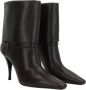 Saint Laurent Zwarte leren instaplaarzen met metalen logo Black Dames - Thumbnail 2