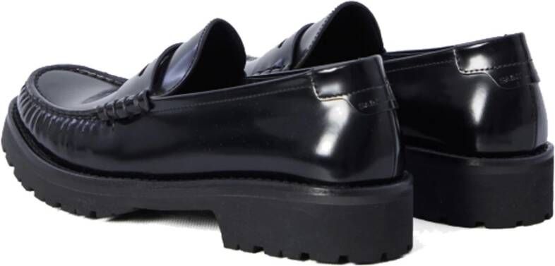 Saint Laurent Zwarte leren loafers Black Dames