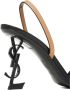 Saint Laurent Zwarte Leren Logo Hak Sandalen Black Dames - Thumbnail 4