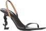 Saint Laurent Zwarte Leren Logo Hak Sandalen Black Dames - Thumbnail 2