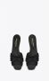 Saint Laurent Zwarte leren platte sandalen Tribute Black Dames - Thumbnail 2