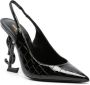 Saint Laurent Zwarte Leren Pumps met Puntige Neus Black Dames - Thumbnail 2