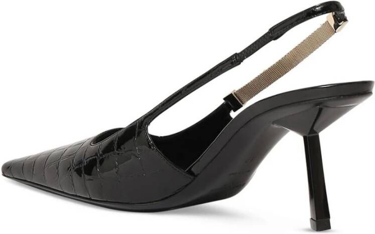 Saint Laurent Zwarte Leren Pumps met Puntige Neus Black Dames