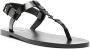 Saint Laurent Cassandra Suède T-Strap Sandalen Black Dames - Thumbnail 4