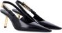 Saint Laurent Zwarte Leren Slingback Pumps Black Dames - Thumbnail 2