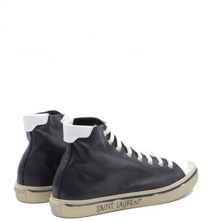 Saint Laurent Zwarte Leren Sneakers Aw23 Black Heren