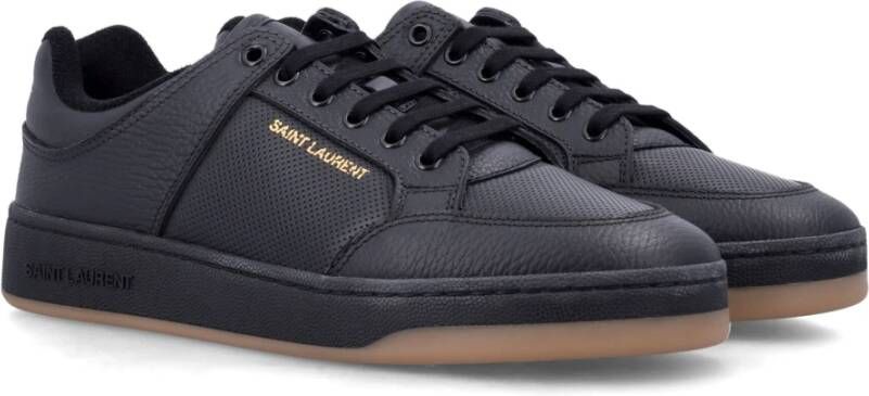 Saint Laurent Zwarte Leren Sneakers SL 61 Black Heren