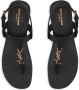 Saint Laurent Zwarte Logo Plaque Leren Sandalen Black Heren - Thumbnail 4