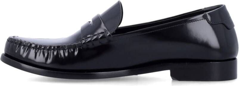 Saint Laurent Zwarte Monogram Penny Loafer Black Dames