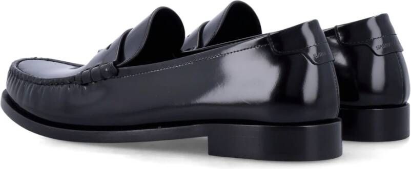 Saint Laurent Zwarte Monogram Penny Loafer Black Dames