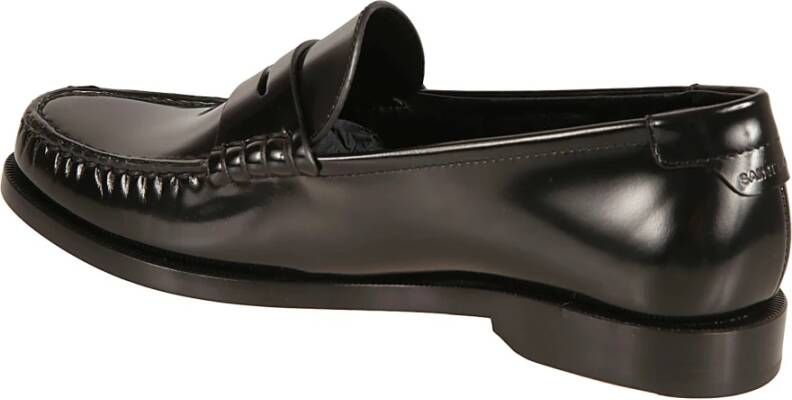 Saint Laurent Zwarte platte loafer schoenen Black Dames