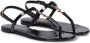 Saint Laurent Zwarte platte sandalen elegante stijl Black Dames - Thumbnail 2