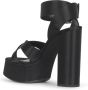 Saint Laurent Zwarte Satijnen Plateau Sandalen met Gekruiste Bandjes Black Dames - Thumbnail 3