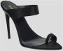 Saint Laurent Zwarte Satijnen Puntige Open-Toe Muiltjes Black Dames - Thumbnail 2