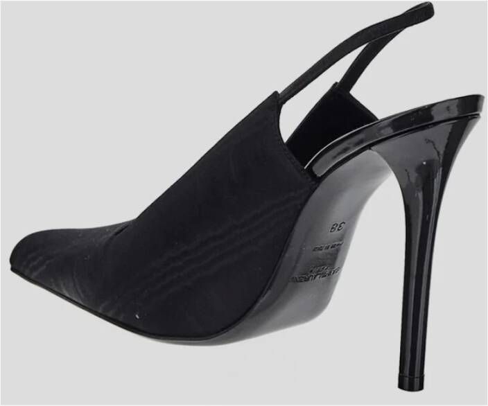 Saint Laurent Zwarte Stoffen Slingback Pumps Black Dames