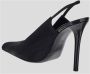 Saint Laurent Zwarte Stoffen Slingback Pumps Black Dames - Thumbnail 3