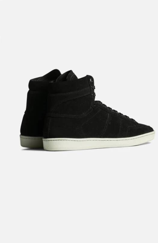 Saint Laurent Zwarte Suède High Top Sneakers Black Heren