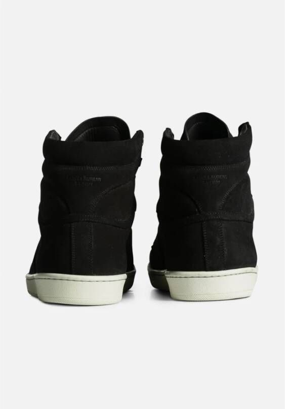 Saint Laurent Zwarte Suède High Top Sneakers Black Heren