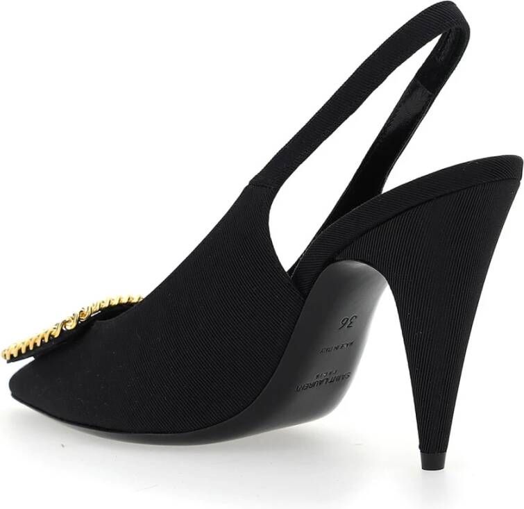 Saint Laurent Zwarte Sulpice Slingback Pumps Black Dames