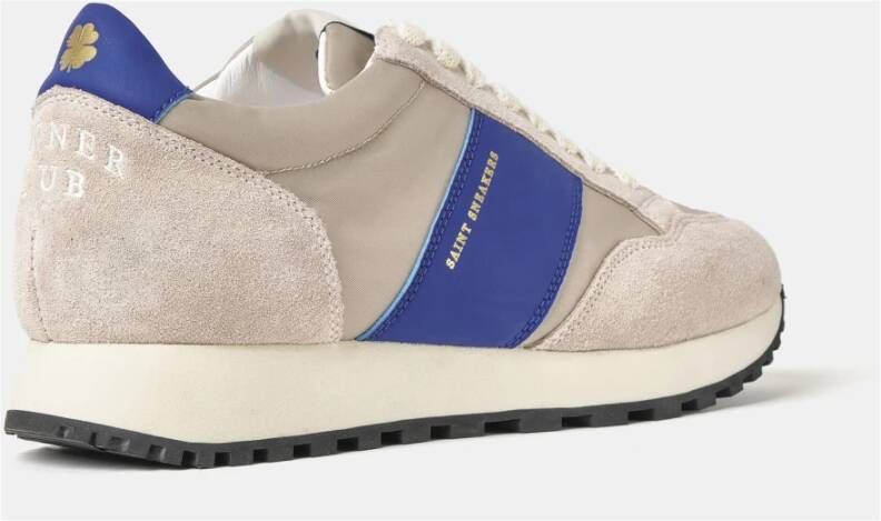 Saint Sneakers Grijze Suède Sneakers Verhogen Stijl Beige Heren