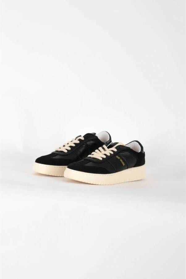 Saint Sneakers Leren dandy sneakers met suède inzetstukken Black Heren