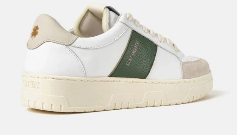 Saint Sneakers Wit Groen Leren Sneakers White Heren