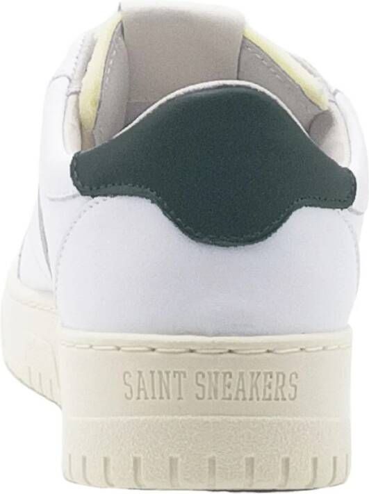 Saint Sneakers Witte Leren Groene Top Sneakers White Heren