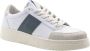 Saint Sneakers Witte Leren Sneakers Groene Streep White Heren - Thumbnail 2