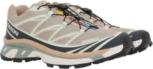 Salomon Beige Low-Top Mesh Sneakers Multicolor Dames