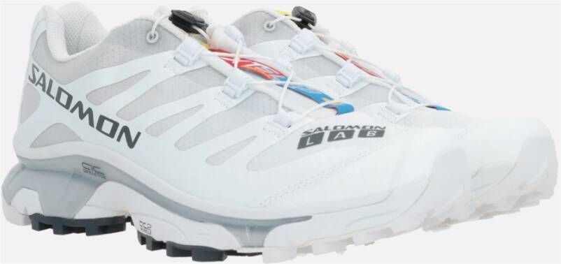 Salomon Lichtgrijze mesh sneakers met witte details White Heren