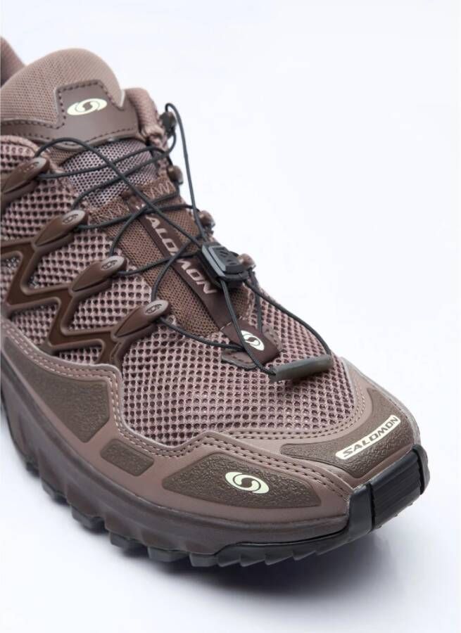 Salomon Mesh Panel Sneakers Lace-Up Logo Debossed Brown Heren