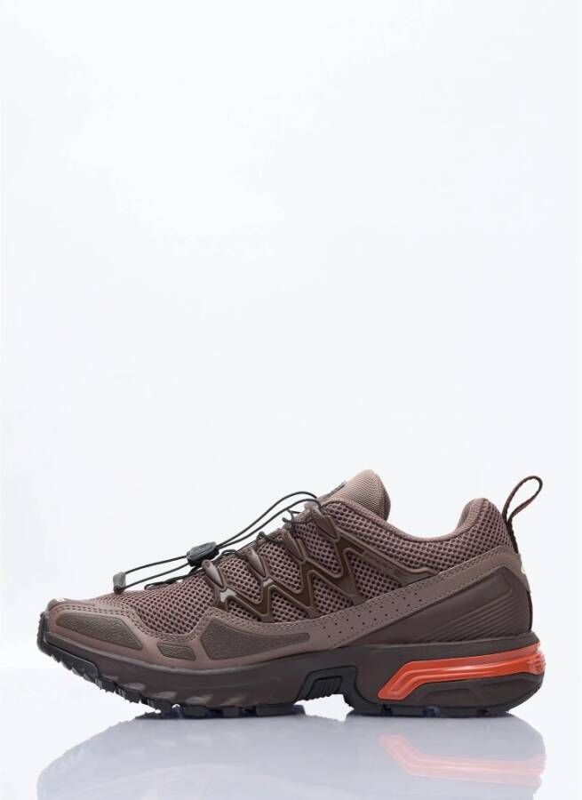 Salomon Mesh Panel Sneakers Lace-Up Logo Debossed Brown Heren