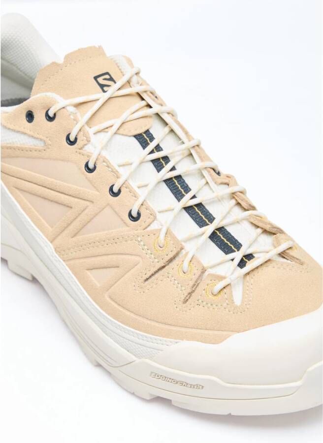 Salomon Suede Panel Lace-Up Sneakers Beige Heren