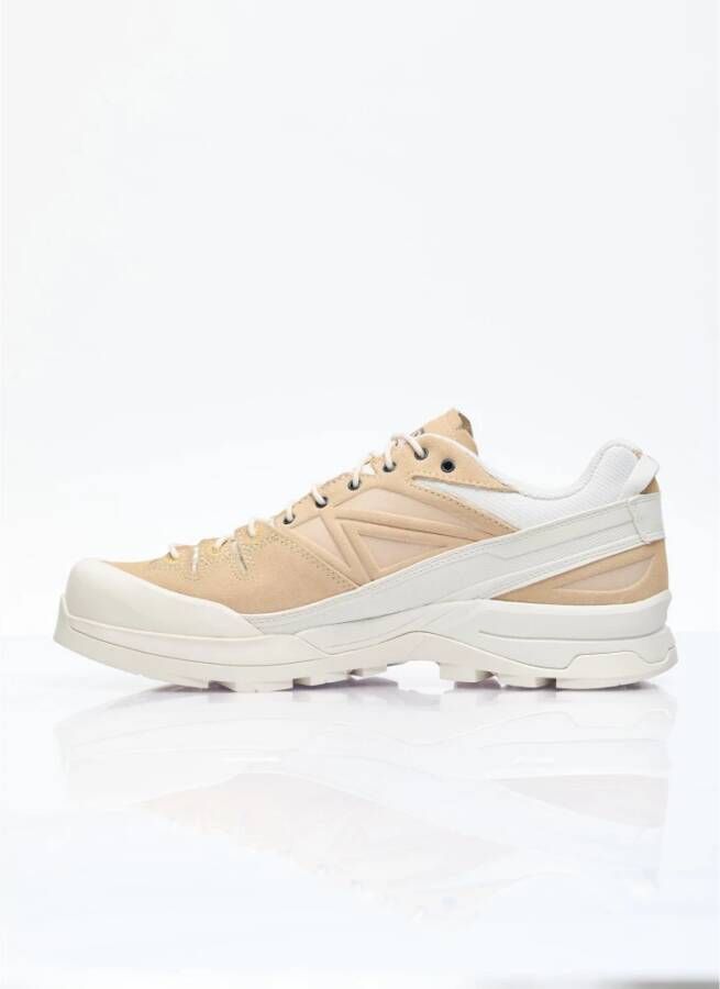 Salomon Suede Panel Lace-Up Sneakers Beige Heren