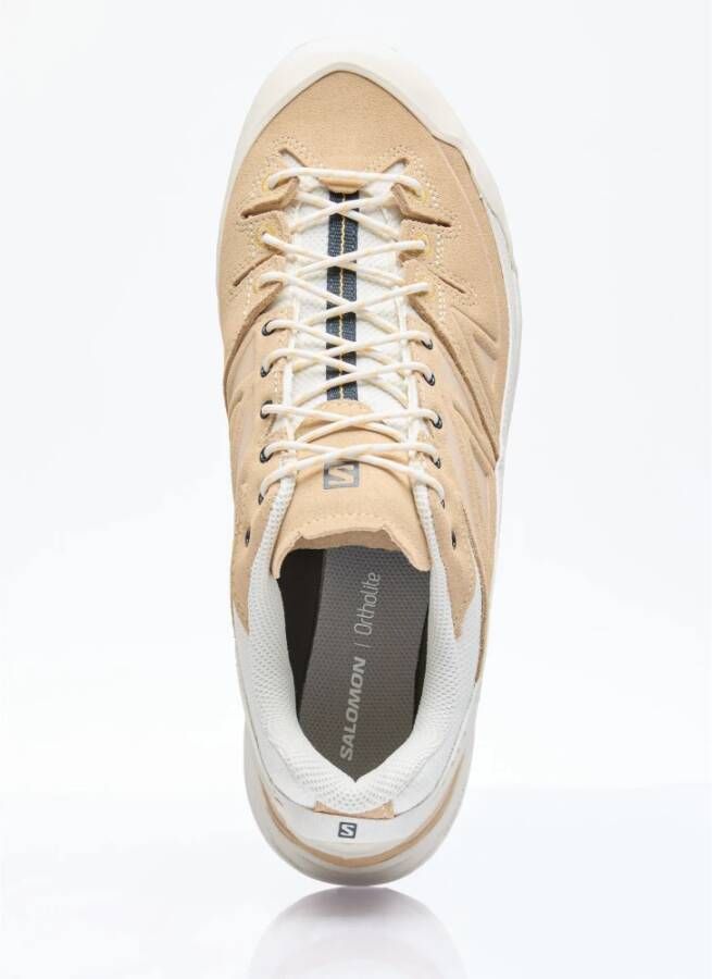 Salomon Suede Panel Lace-Up Sneakers Beige Heren