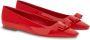 Salvatore Ferragamo Rode Bow-Detail Ballerina Flats Rood Dames - Thumbnail 2