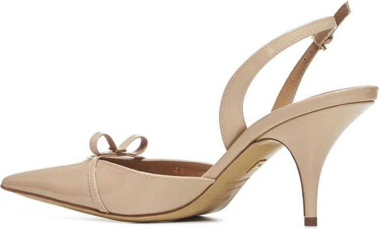 Salvatore Ferragamo Beige Lakleren Hakken met Strik Beige Dames