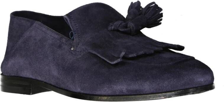 Salvatore Ferragamo Blauwe Loafer Schoenen met Franje Detail Blue Heren