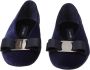 Salvatore Ferragamo Blauwe Velvet Ballerina Elegante Vanna Stijl Blue Dames - Thumbnail 3