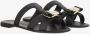 Salvatore Ferragamo Boog Rubberen Sandalen met Gouden Plaat Black Dames - Thumbnail 3