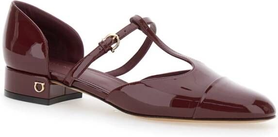 Salvatore Ferragamo Bordeaux Hak Lainette Schoenen Red Dames