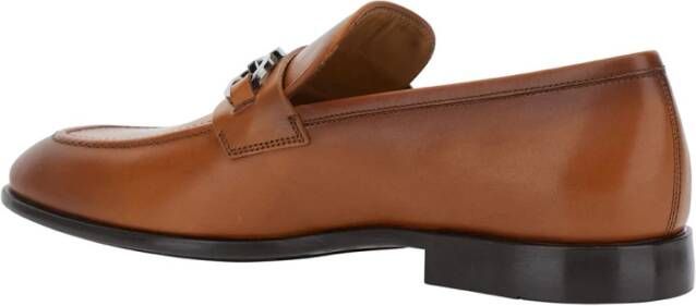 Salvatore Ferragamo Bruin leren loafers met Gancini detail Brown Heren