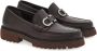 Salvatore Ferragamo Bruin Leren Platte Schoenen Gancini Gesp Brown Heren - Thumbnail 2