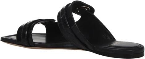 Salvatore Ferragamo Bruin leren slippers Black Dames