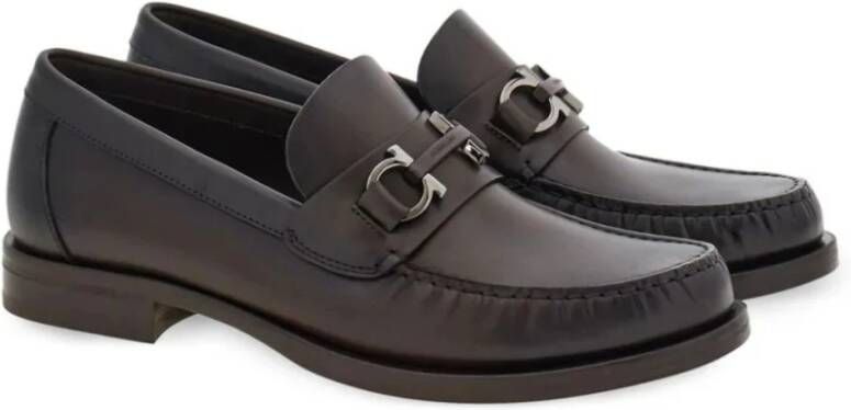 Salvatore Ferragamo Bruine Gancini Loafers Brown Heren