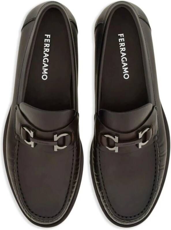 Salvatore Ferragamo Bruine Gancini Loafers Brown Heren