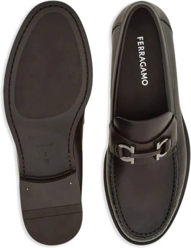 Salvatore Ferragamo Bruine Gancini Loafers Brown Heren