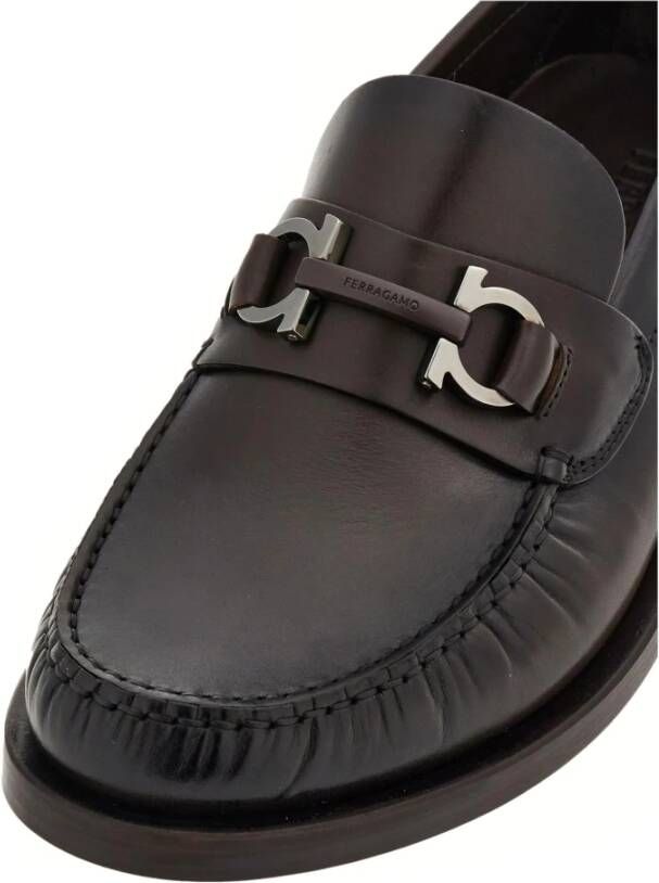 Salvatore Ferragamo Bruine Gancini Loafers Brown Heren